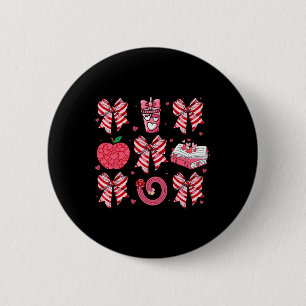 Coquette Pink Bow Apple Teacher Appreciation Valen 6 Cm Round Badge