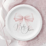 Coquette Pink Bow Baby Shower Paper Plate<br><div class="desc">Coquette Pink Bow Baby Shower Paper Plates</div>