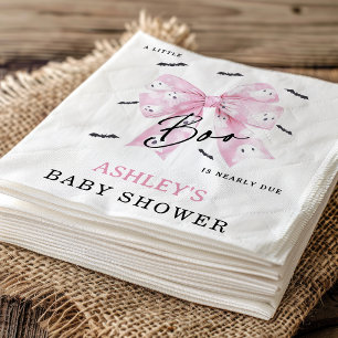 Coquette Pink Bow Boo Baby Shower  Napkin