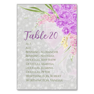 Coquette Pink bow Bouquet Table Assignment Number