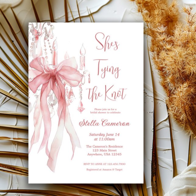 Coquette Pink Bow Bridal Shower Invitation (Creator Uploaded)