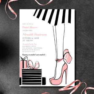 Coquette Pink Bow Bridal Shower Invitation