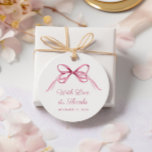 Coquette Pink Bow Bridal Shower Thank You Favour Tags<br><div class="desc">Cute favour tags for your bridal shower featuring a pink coquette bow watercolor,  "With Love & Thanks, " "Bridal Shower" and the name of the bride in an elegant pink script.</div>