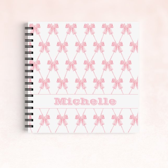 Coquette Pink Bow Bridesmaid Notebook (Coquette Pink Bow Notebook)