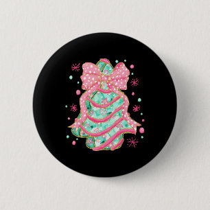 Coquette Pink Bow Christmas Tree Cake Preppy Chris 6 Cm Round Badge