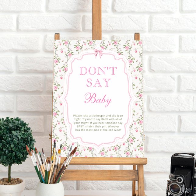 Coquette Pink Bow Dont Say Baby Poster (Creator Uploaded)