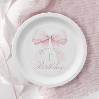 Coquette Pink Bow First Birthday