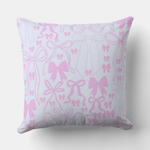 Coquette Pink Bow Girls Dorm Room Coquette Decor Cushion