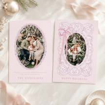 Coquette Pink Bow Grandmillennial Family Christmas