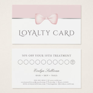 Coquette pink bow loyalty card