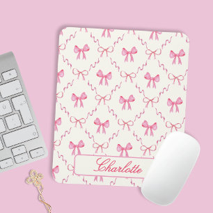 Coquette Pink Bow Mouse Pad