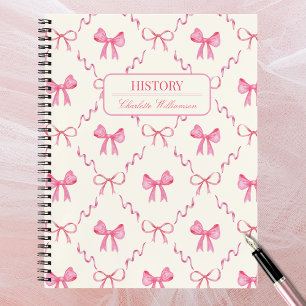 Coquette Pink Bow Notebook