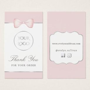 Coquette pink bow package insert