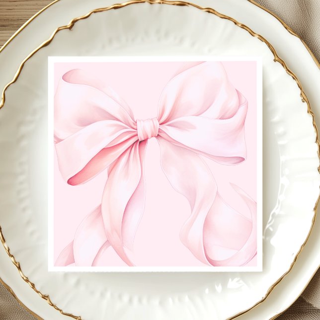 Coquette Pink Bow Paper Napkin (Creator Uploaded)