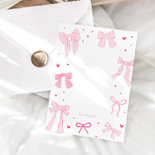 Coquette Pink Bow Ribbon Card