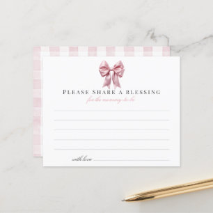 Coquette Pink Bow Ribbon Girl Baby Shower Blessing
