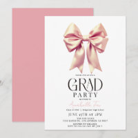 Coquette Pink Bow Ribbon Graduation Party