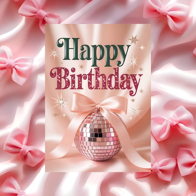Coquette Pink Bow Sweet Sixteen Party Card (Creator Uploaded)