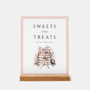 Coquette Pink Bow Sweeta And Treats Acrylic Sign