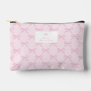coquette, pink bows accessory pouch
