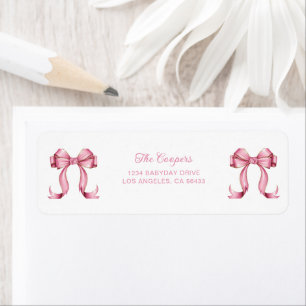 Coquette Pink Bows Return Address Label