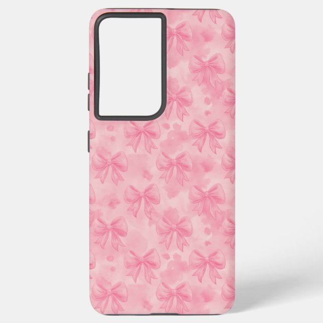 Coquette Pink Bows Samsung Galaxy S21 Ultra Case (Back)