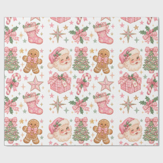 Coquette Pink Christmas Collection Wrapping Paper