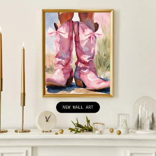 Coquette Pink Cowgirl boots Photo Print