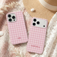 Coquette Pink Gingham Monogram Bridesmaid Initial