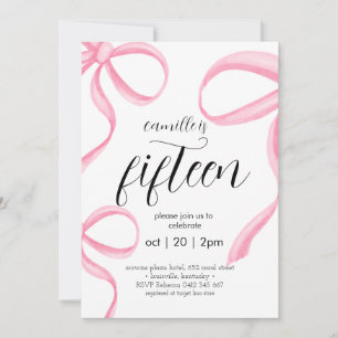 Coquette Pink girl birthday Invitation