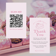 Coquette Pink Heart Cake Leave a Review QR Code