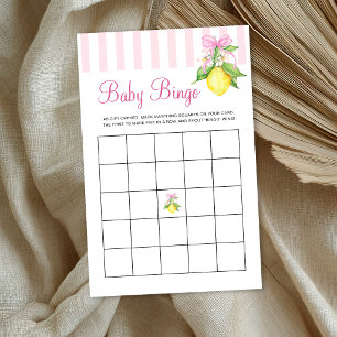 Coquette Pink Lemons Baby Bingo Game