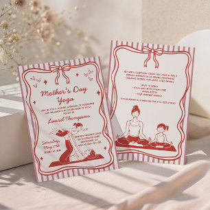 Coquette Pink Mother's Day Yoga Party Invitation
