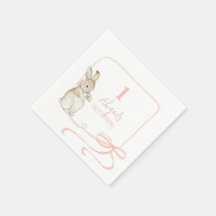 Coquette Pink Peter the Rabbit 1st Birthday  Napkin