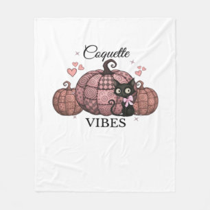 Coquette Pink Pumpkin Cat Classic T-Shirt Fleece Blanket