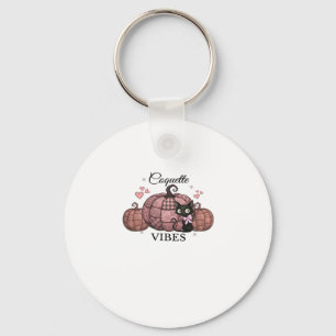Coquette Pink Pumpkin Cat Classic T-Shirt Key Ring