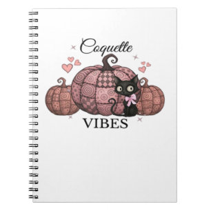 Coquette Pink Pumpkin Cat Classic T-Shirt Notebook
