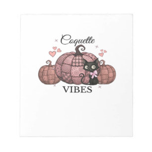 Coquette Pink Pumpkin Cat Classic T-Shirt Notepad