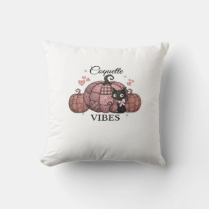 Coquette Pink Pumpkin Cat Oversized T-Shirt Cushion