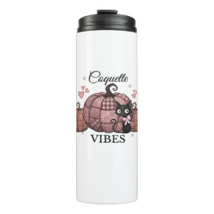 Coquette Pink Pumpkin Cat Oversized T-Shirt Thermal Tumbler