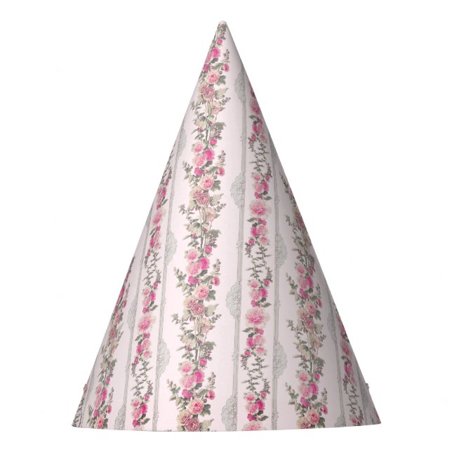 Coquette Pink Shabby Chick Love Shack Girly Toile Party Hat (Front)