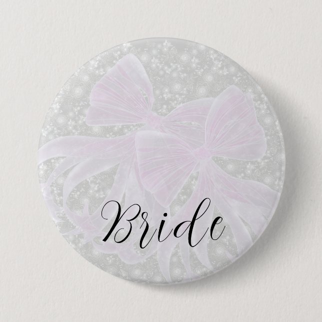 Coquette Pink sheer bows-Brides Button (Front)