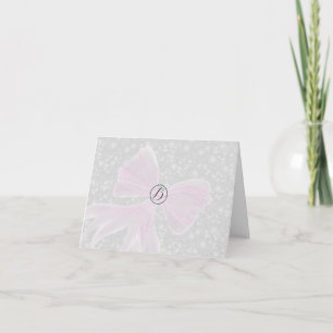 Coquette Pink sheer bows Thank You Card