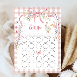 Coquette Pink Silly Goose Baby Shower Bingo Game