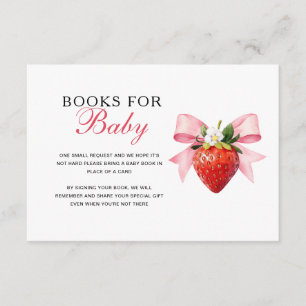 Coquette Pink Strawberry Books For Baby Enclosure Card