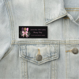 Coquette Pink Utensils Bakery Cooking Name Tag