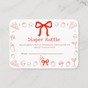 Coquette Pizza Diaper Raffle Ticket