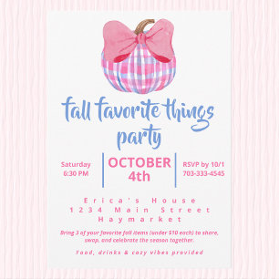 Coquette Plaid Pumpkin Fall Favorite Things Party