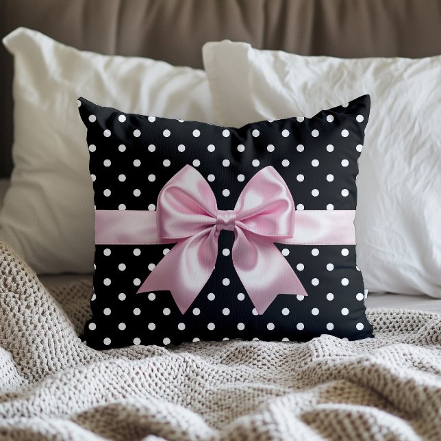 Coquette Polka Dot Throw Pillow (Creator Uploaded)