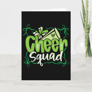 Coquette Pom Poms Bow Cheer Squad Match Cheerleadi Card